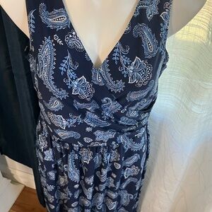 London Times Navy Paisley Maxi Dress